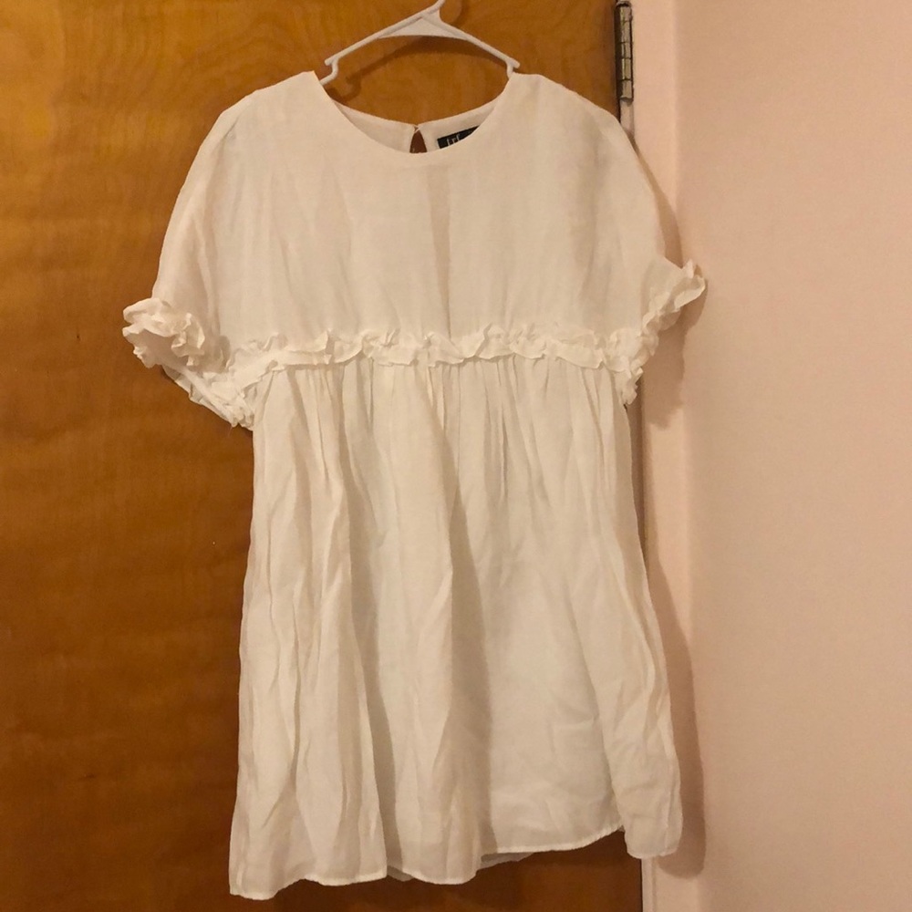 Zara ruffled white dress